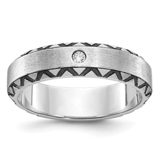 14k White Gold IBGoodman Men's Polished/Satin Diamond Ring Mounting