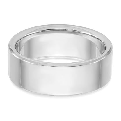 14k White Gold IBGoodman Men's Satin Lab Created Sapphire and 1/8 carat Diamond Complete Ring