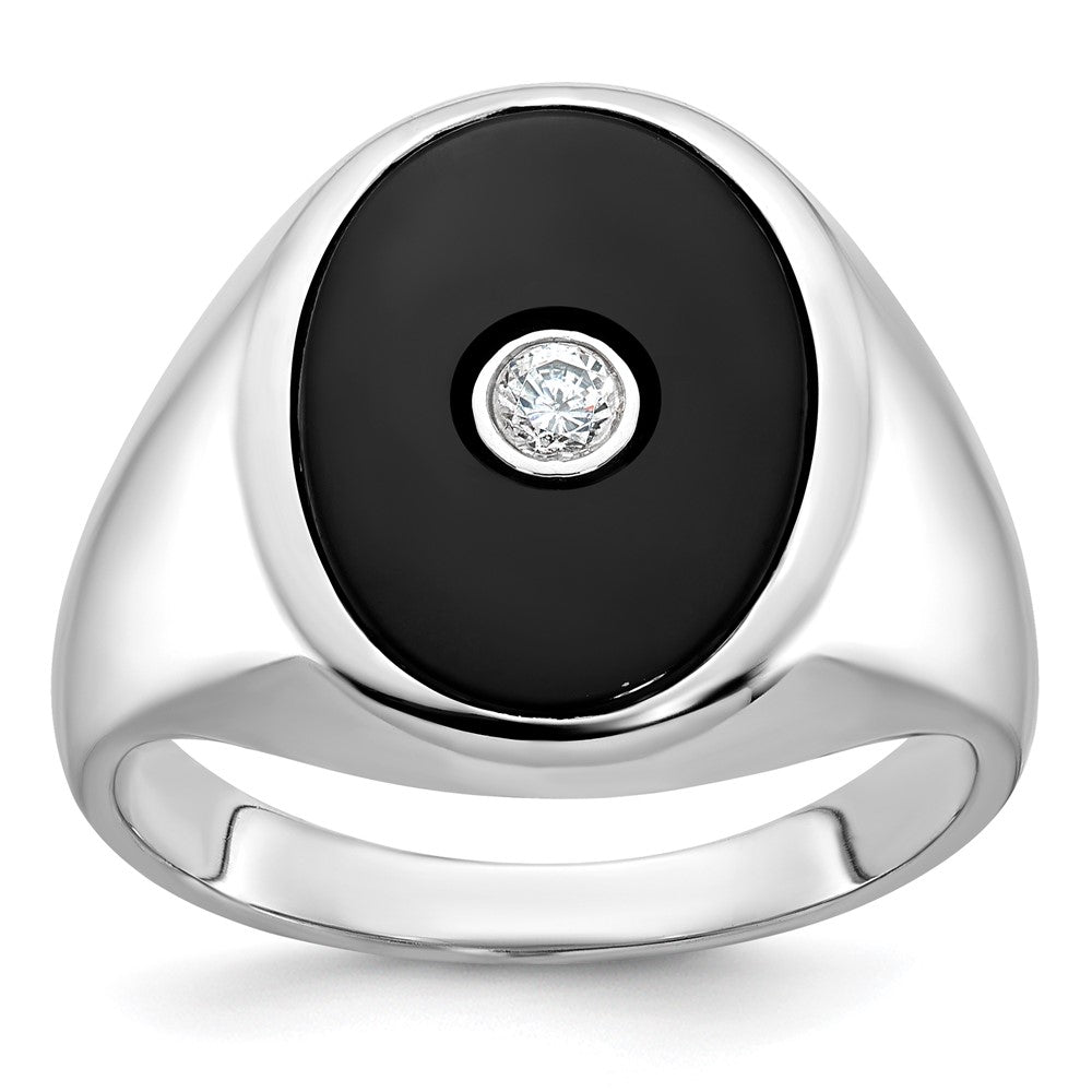 14k White Gold IBGoodman Men's Onyx and Diamond Ring Mounting