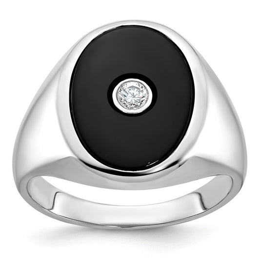 14k White Gold IBGoodman Men's Onyx and Diamond Ring Mounting