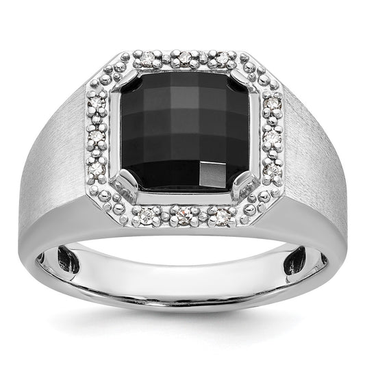 14k White Gold IBGoodman Men's Onyx and Diamond Ring Mounting