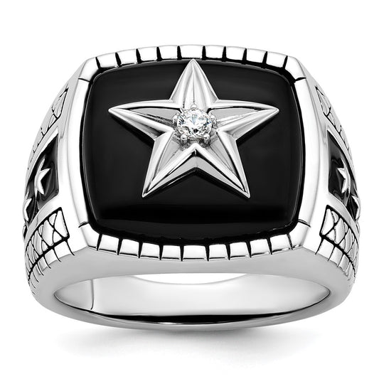 14k White Gold IBGoodman Men's Onyx and Diamond Ring Mounting