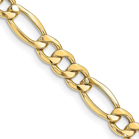 14k 8.5mm Semi-Solid Figaro Chain