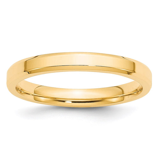 14KY 3mm Bevel Edge Comfort Fit Band Size 7.5