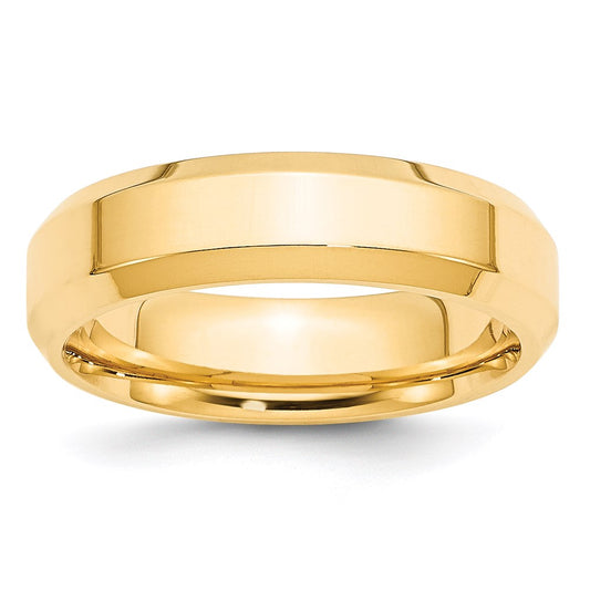 14KY 6mm Bevel Edge Comfort Fit Band Size 13