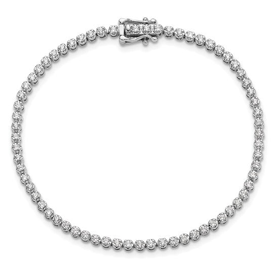 14K White Gold Lab Grown Diamond VS/SI GH, Tennis Bracelet