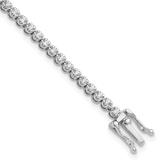 14K White Gold Lab Grown Diamond VS/SI GH, Tennis Bracelet