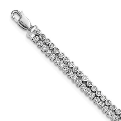 14K White Gold Lab Grown Diamond VS/SI GH, with 1 inch ext. Dbl Bracel