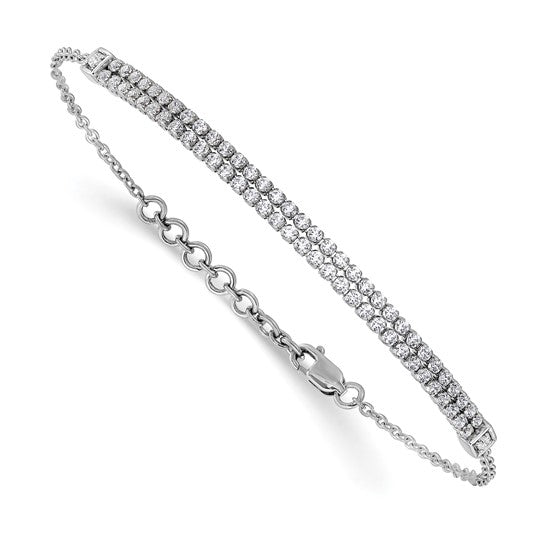 14K White Gold Lab Grown Diamond VS/SI GH, with 1 inch ext. Bracelet