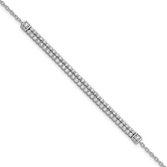 14K White Gold Lab Grown Diamond VS/SI GH, with 1 inch ext. Bracelet