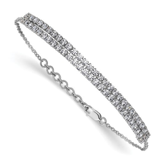 14K White Gold Lab Grown Diamond VS/SI GH, with 1 inch ext. Bracelet