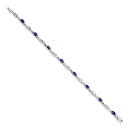 14k White Gold Diamond and Sapphire Bracelet