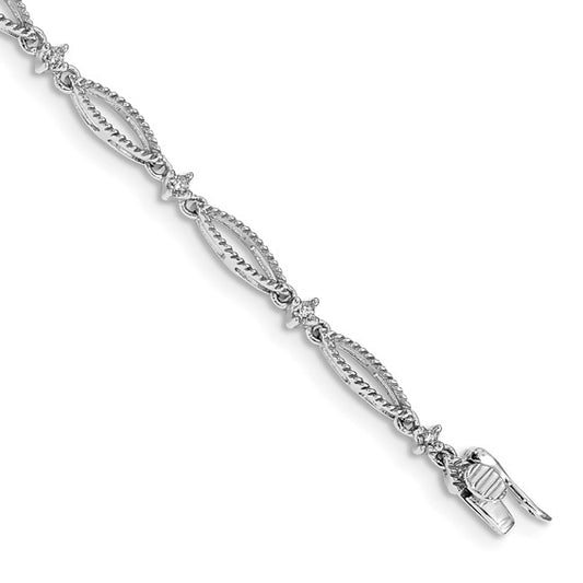 14k White Gold Diamond Bracelet