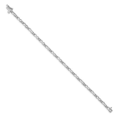 14k White Gold Diamond Figure 8 Link Bracelet