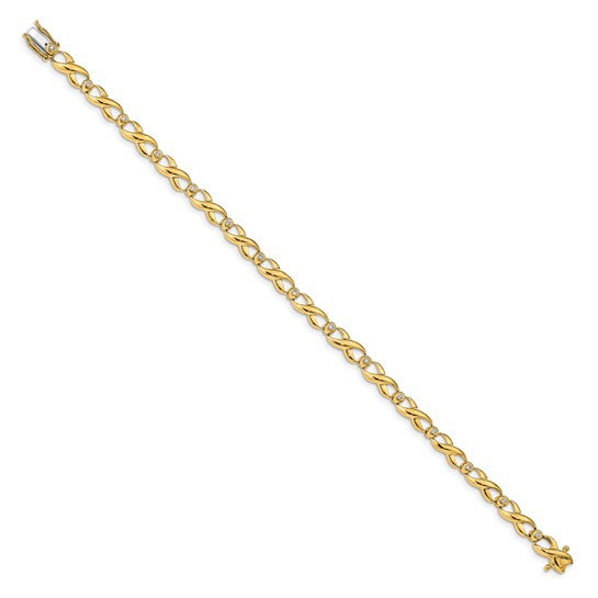 14k Diamond Infinity Bracelet