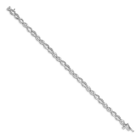 14k White Gold Diamond Infinity Bracelet