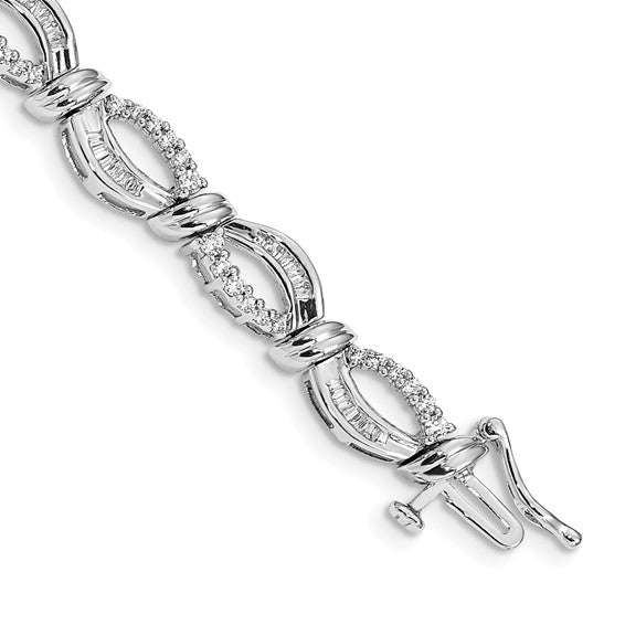 14k White Gold Diamond Fancy Bracelet