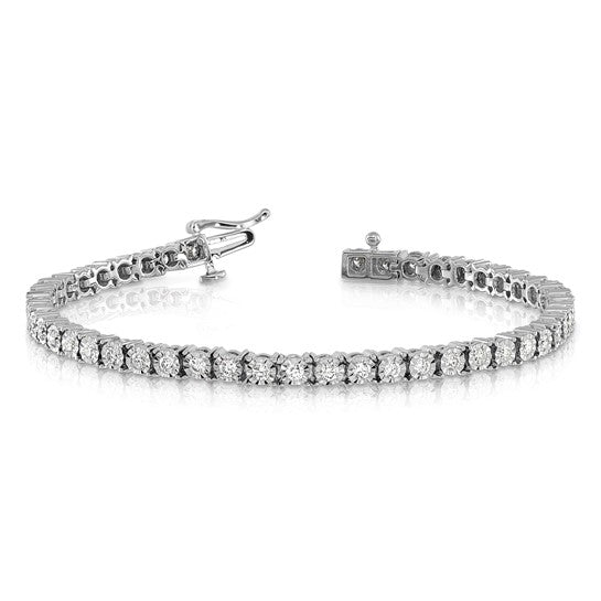 14k White Gold Illusion Setting Diamond Bracelet