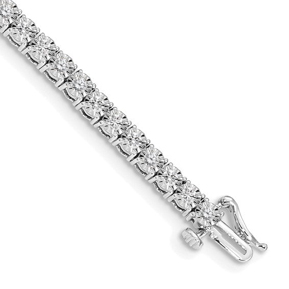 14k White Gold Illusion Setting Diamond Bracelet