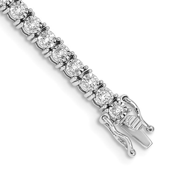 14k White Gold Illusion Setting Diamond Bracelet