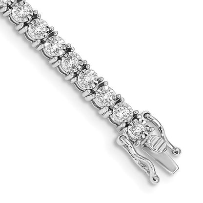 14k White Gold Illusion Setting Diamond Bracelet