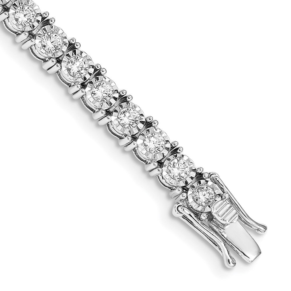 14k White Gold Illusion Setting Diamond Bracelet