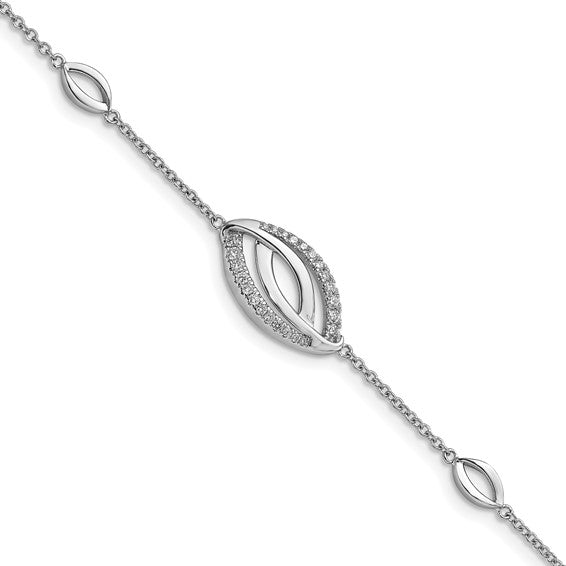 14k White Gold Diamond 7in Bracelet