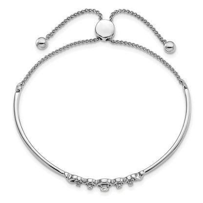 14K White Gold Lab Grown Diamond VS/SI GH, Adjustable Bracelet