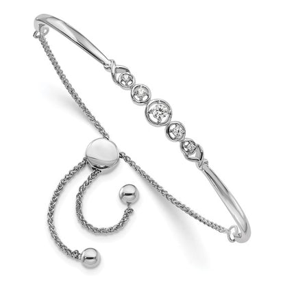 14K White Gold Lab Grown Diamond VS/SI GH, Adjustable Bracelet