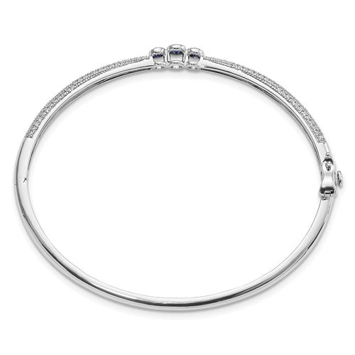 14k White Gold Ruby and Diamond Bangle