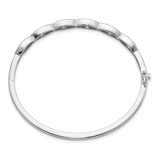 True Origin 14K White Gold 1 carat Lab Created Diamond VS/SI D E F Medium 7 inch Fancy Bangle Bracelet