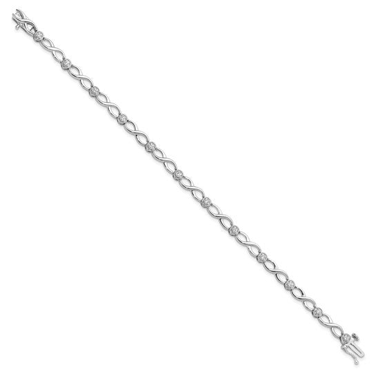 14K White Gold Lab Grown Diamond Infinity Bracelet