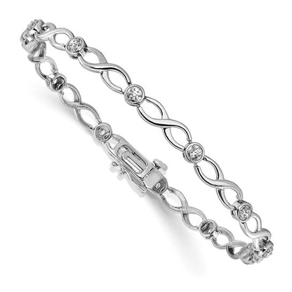 14K White Gold Lab Grown Diamond Infinity Bracelet