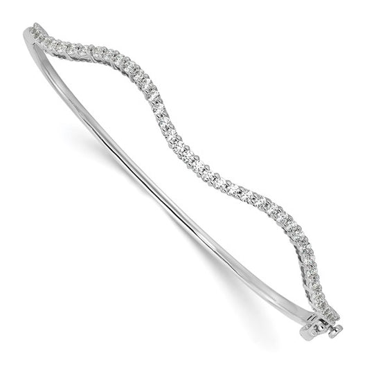 14KW True Origin Lab Grown Diamond VS/SI DEF Wavy Bangle Bracelet