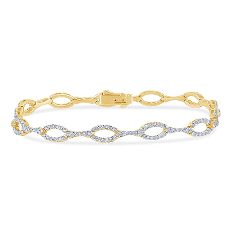 10K YELLOW GOLD 1.75 CARAT REAL DIAMOND 7 INCHES 5MM BRACELET