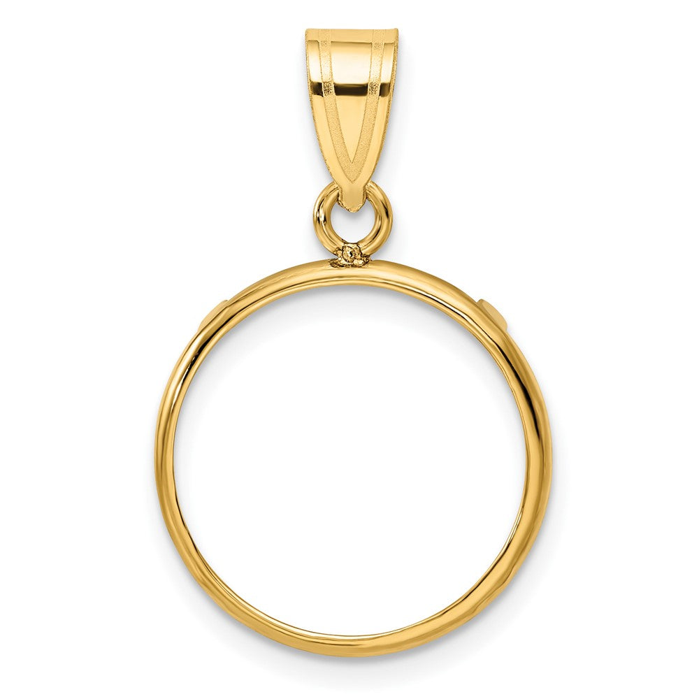 14k Polished 16.5mm Prong Coin Bezel Pendant