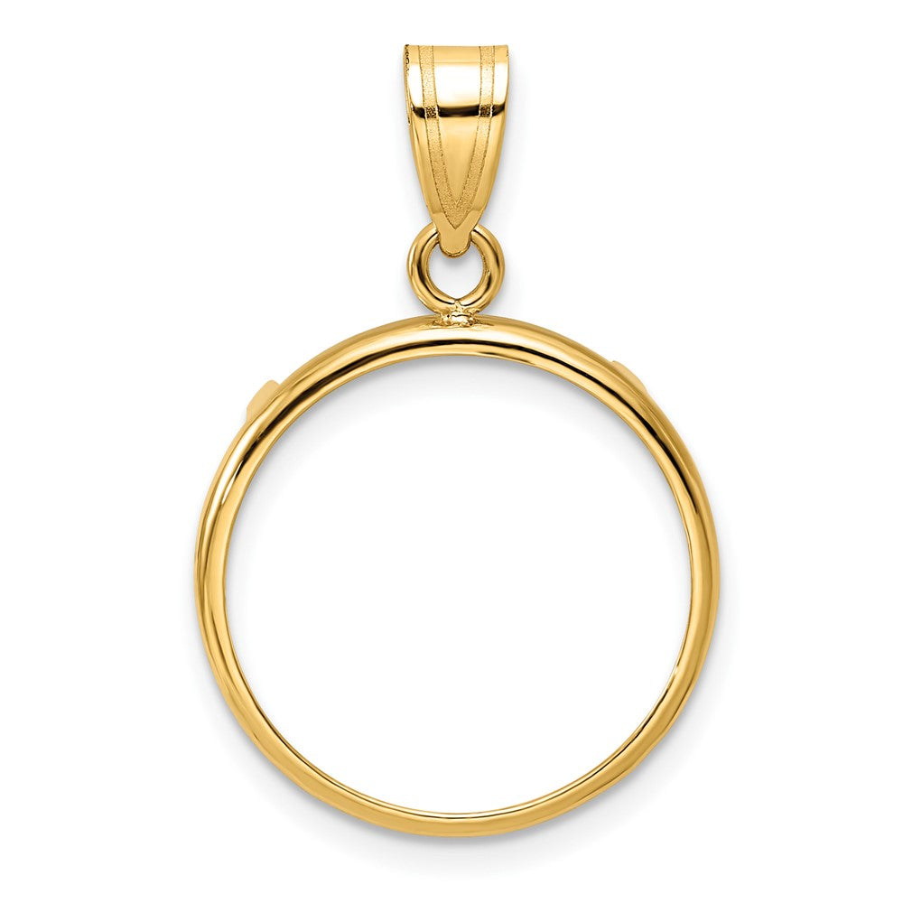 14k Polished 18.0mm Prong Coin Bezel Pendant