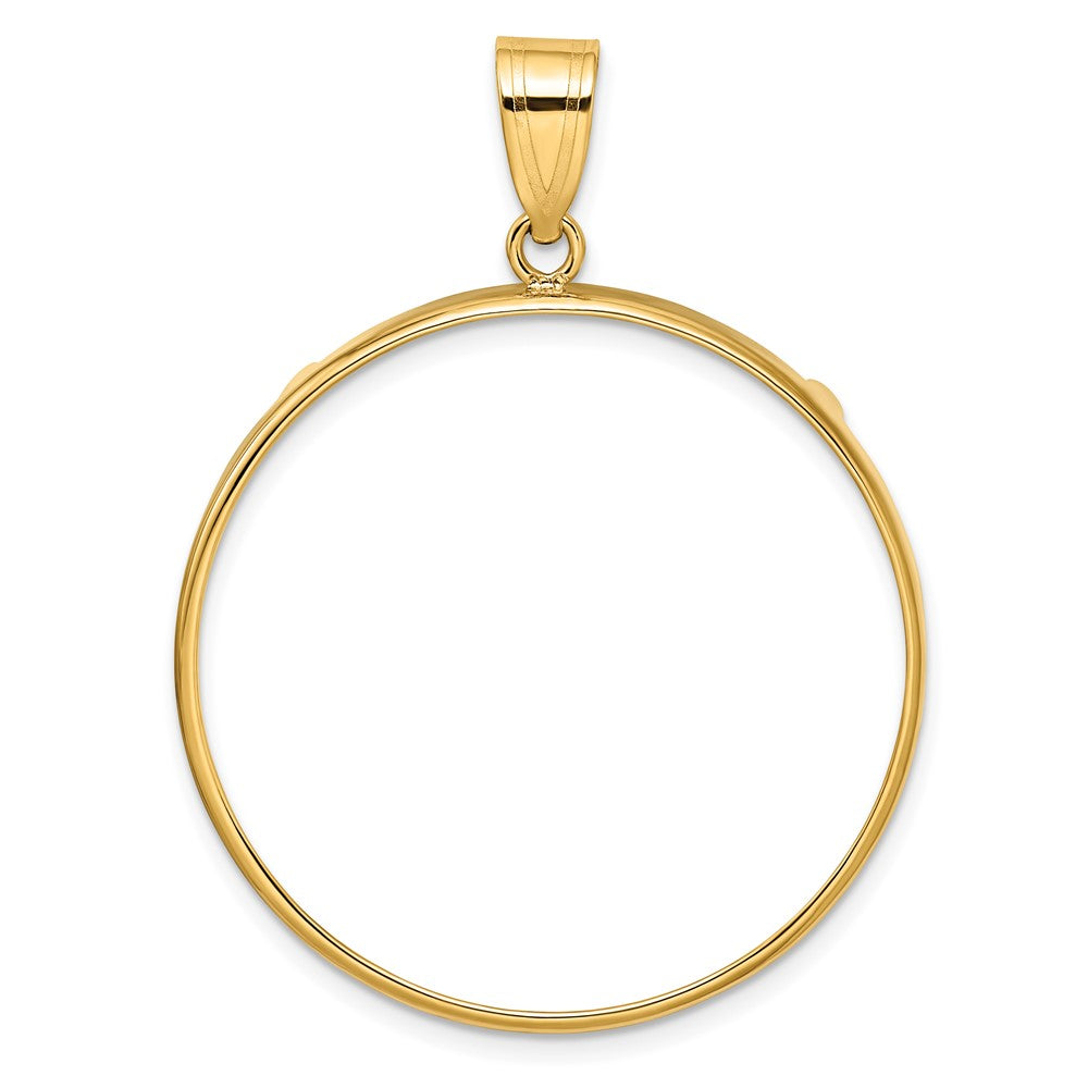 14k Polished 32.7mm Prong Coin Bezel Pendant