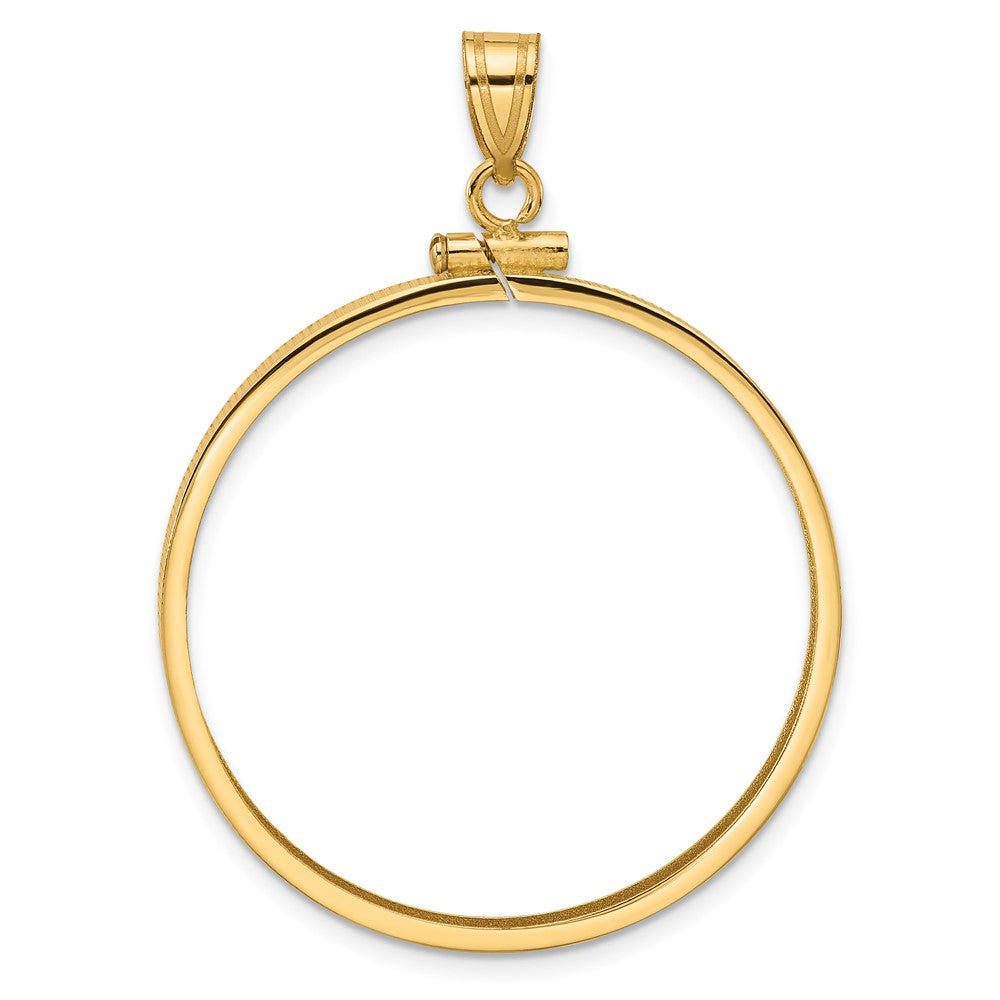 14k Polished 32.0mm x 2.85mm Screw Top Coin Bezel Pendant