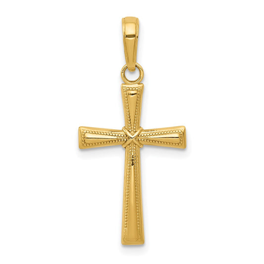 14K Diamond-cut X Cross Pendant