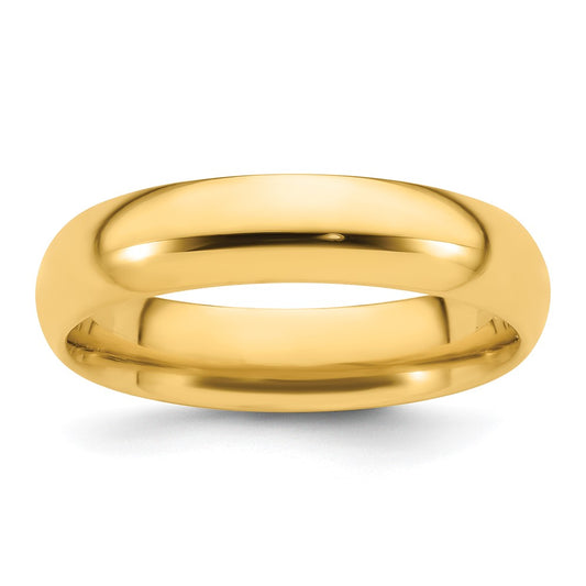 14KY 5mm Standard Comfort Fit Wedding Band Size 4