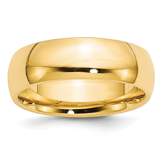14KY 7mm Standard Comfort Fit Wedding Band Size 7