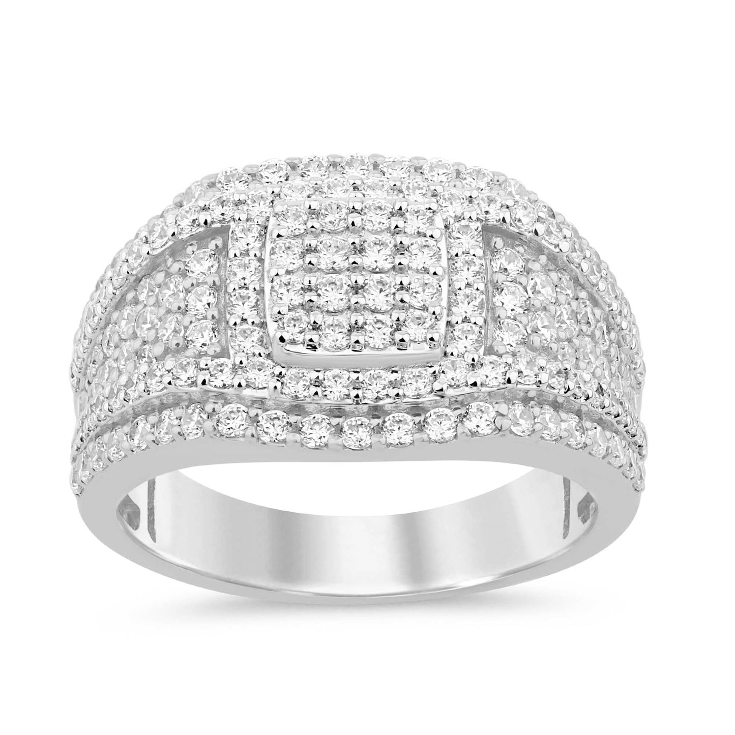 10K SOLID WHITE GOLD 2 CARAT NATURAL DIAMOND ENGAGEMENT RING WEDDING PINKY BAND