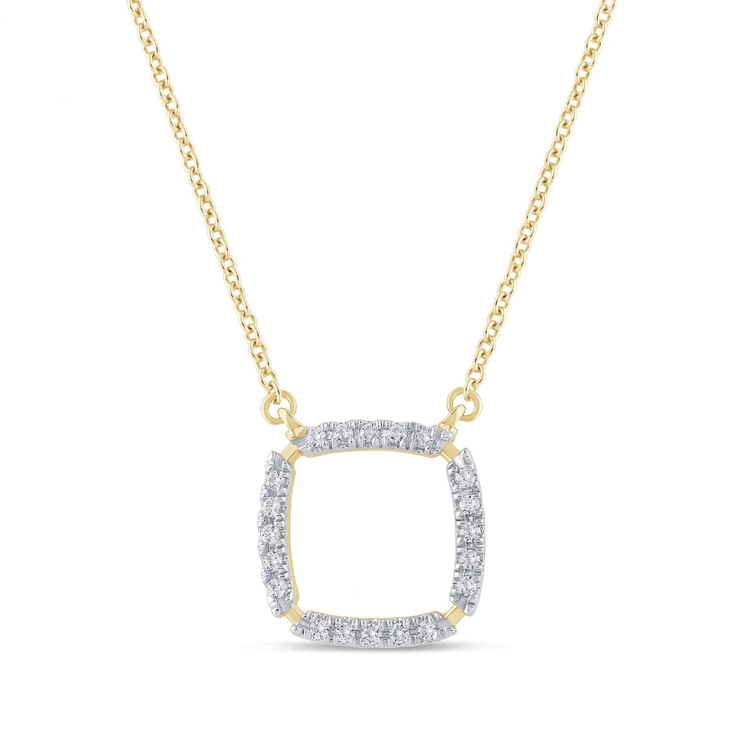 10K YELLOW GOLD .10 CARAT NATURAL DIAMOND PENDANT NECKLACE WITH GOLD CHAIN