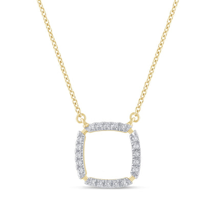 10K YELLOW GOLD .10 CARAT NATURAL DIAMOND PENDANT NECKLACE WITH GOLD CHAIN