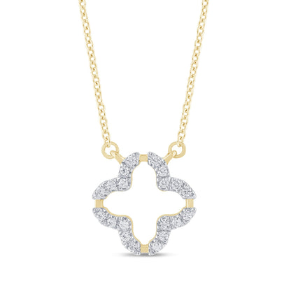 10K YELLOW GOLD .10 CARAT NATURAL DIAMOND PENDANT NECKLACE WITH GOLD CHAIN