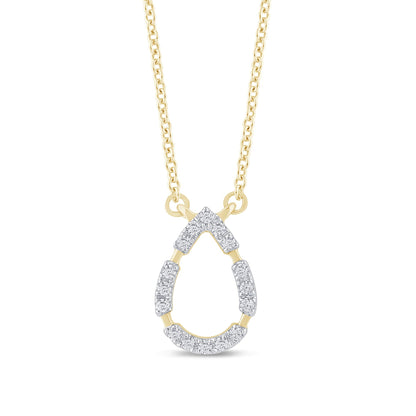 10K YELLOW GOLD .10 CARAT NATURAL DIAMOND PENDANT NECKLACE WITH GOLD CHAIN