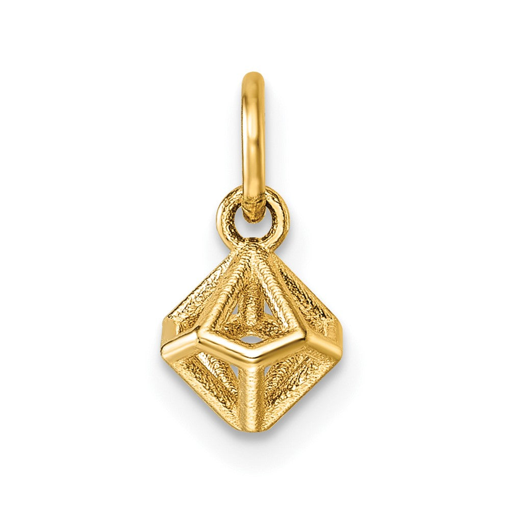 14K Polished Dodecahedron Shape Pendant