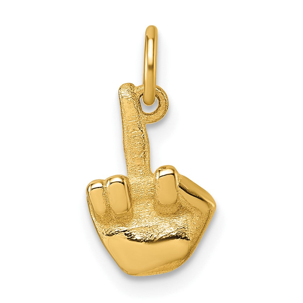14K Polished The Finger Hand Pendant