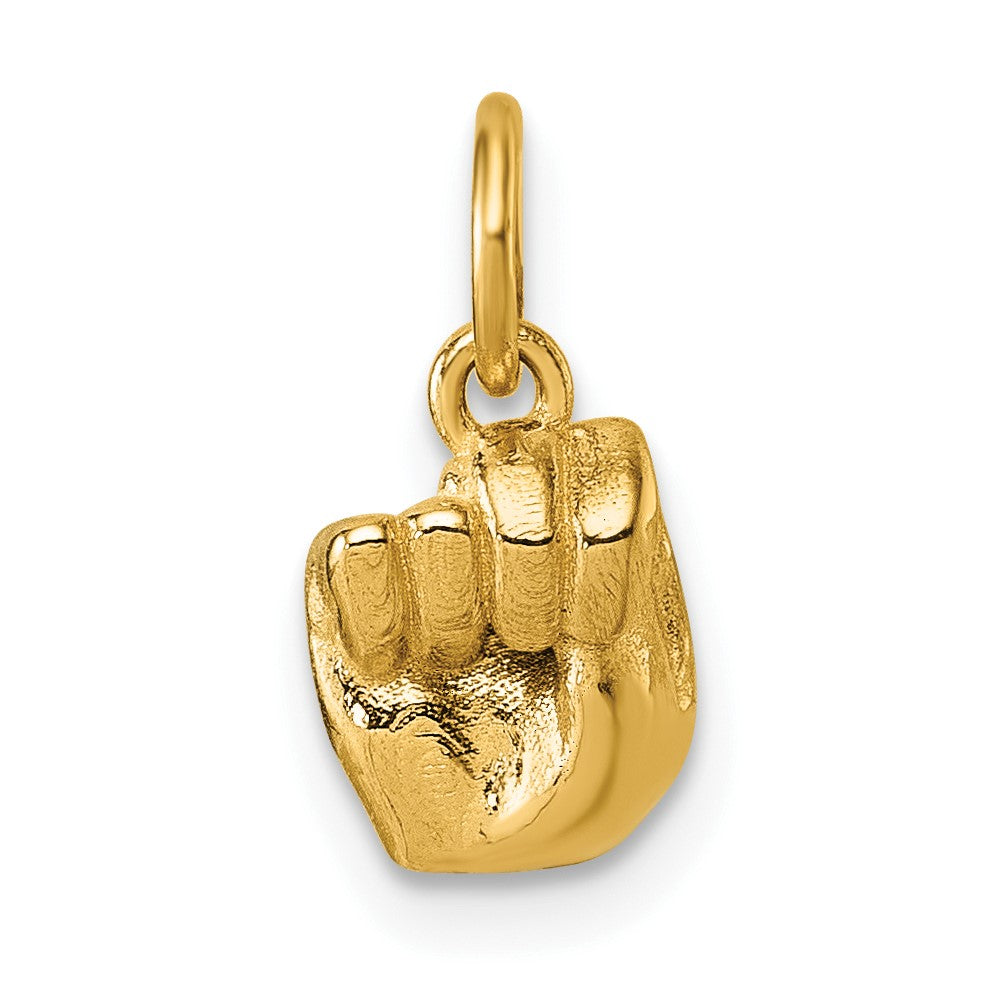 14K American Sign Language Alphabet Fingerspelling Sign N Pendant